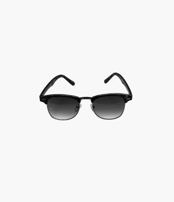 Classic Semi-Rimless Browline Sunglasses Onyx Black & Gradient Smoke BIG3392